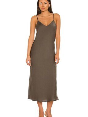 All Saints Tierney Olive Green Slip Dress